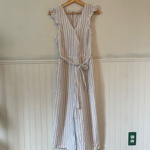 Striped linen jumpsuit